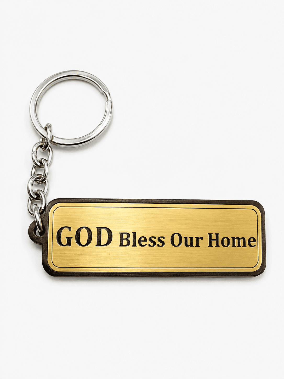 God Bless Our Home Wooden Plaque – Golden Finish