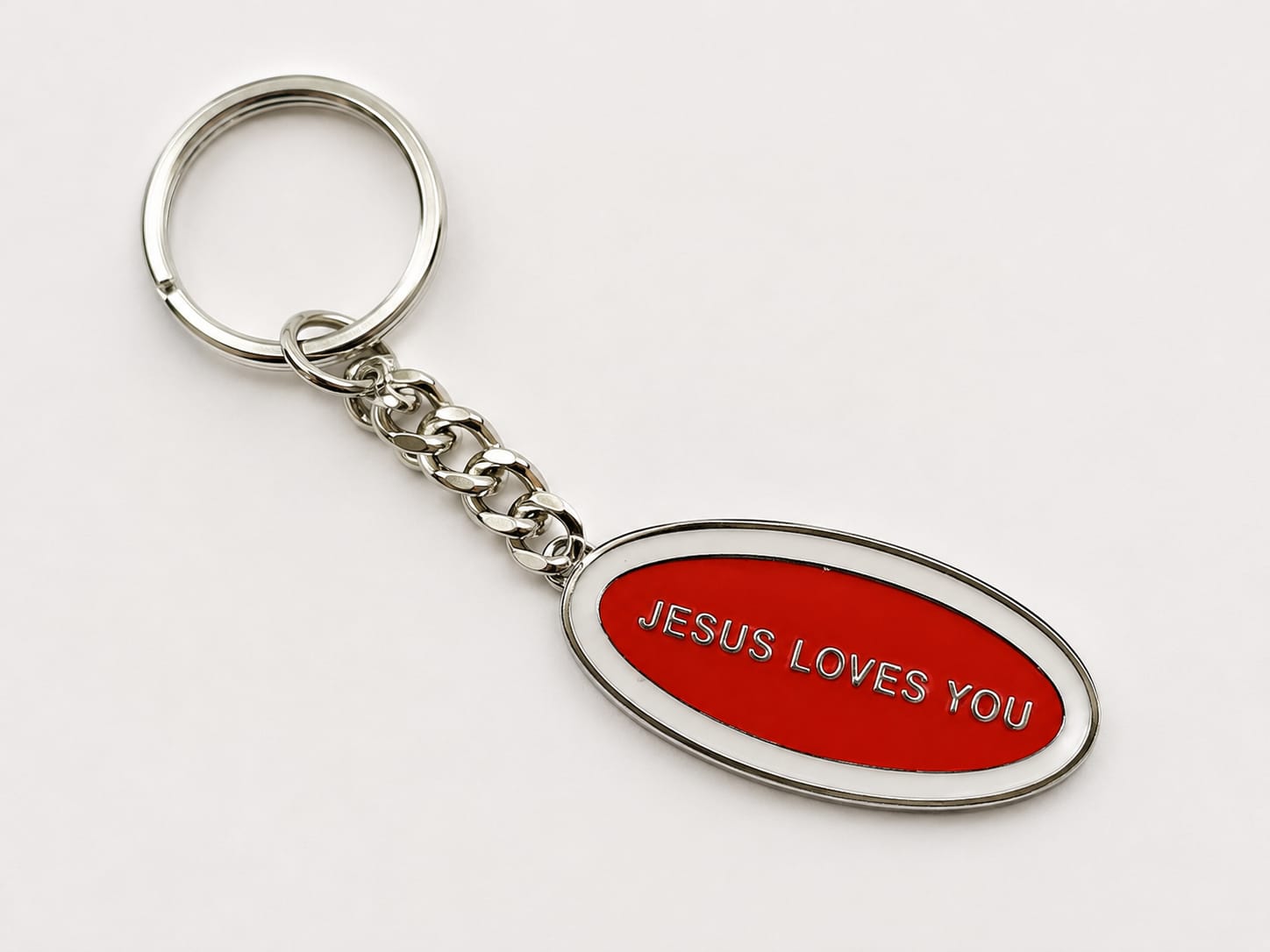Jesus Loves You Stainless Steel Keychain – Gold & Silver Finish