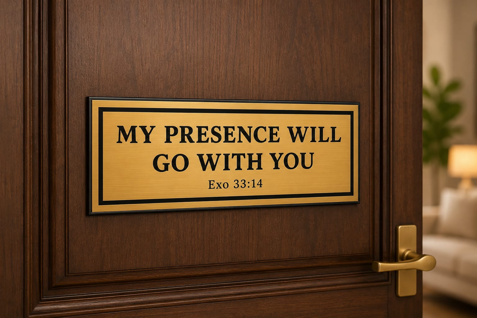 Christian Wooden Scripture Plaque – Golden Finish
